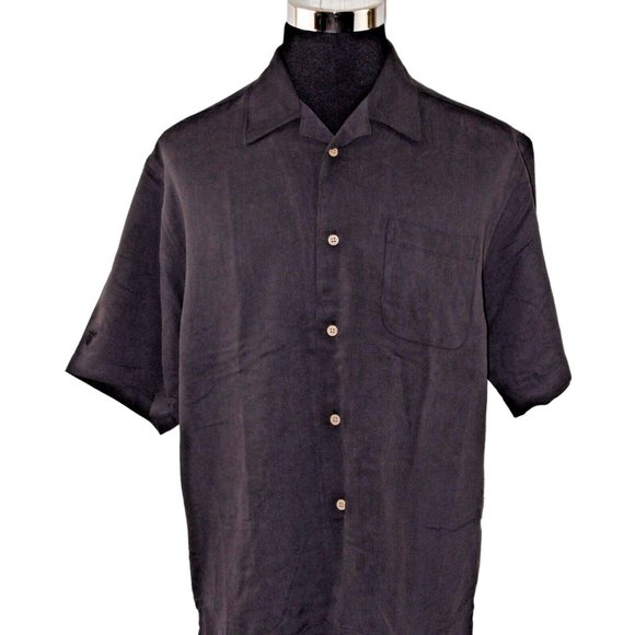 Cubavera Large Black Embroidered Dr Pepper Short Sleeve Bowling Camp Cigar Shirt - Picture 1 of 10